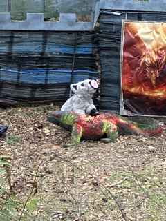 A young haglet defending itself against a baby dragon.